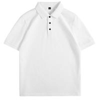 GENIOLAMODEpolo衫男士短袖t恤夏季潮牌简约休闲纯色百搭翻领上衣 白色 M M /170(100-120斤)