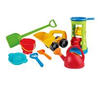 Hape 挖沙玩具铲折叠桶工具车洒水壶  玩沙套装 冒险4件套+挖沙车+沙漏+铲子水壶