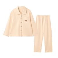 【100%纯棉】睡衣女2025春翻领长袖开衫家居服女套装