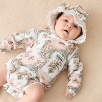 DOMIAMIA婴儿包屁衣哈衣新生儿宝宝服饰婴儿连体衣针织纯棉春季 长袖斜开（不含帽子）-奥斯花港 73cm
