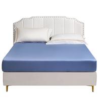 富安娜 FUANNA床笠纯棉单件床单 四季床笠罩全包床垫保护套 席梦思床罩高26cm 【60支长绒棉贡缎款】蓝色 1.8米床 180*200cm