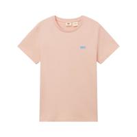 Levi's李维斯25年春夏女士LOGO宽松休闲浅色圆领纯棉短袖T恤 晚沙粉 004IX-0001 S