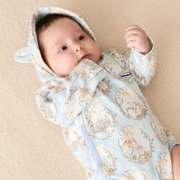 DOMIAMIA婴儿包屁衣哈衣新生儿宝宝服饰婴儿连体衣针织纯棉春季 长袖斜开（不含帽子）-费拉物语 73cm