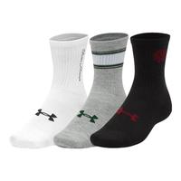 安德玛（UNDERARMOUR）春夏Essential女子运动休闲中筒袜-3双装1382942 混色101 M