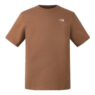 北面（The North Face）短袖T恤款纯棉短袖舒适爱心户外透气25年春夏8D7U 6IH/奶咖棕 2XL /185