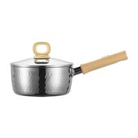 炊大皇奶锅304不锈钢汤锅日式雪平锅婴儿辅食锅煮奶泡面锅20cm 304不锈钢雪平锅 20cm