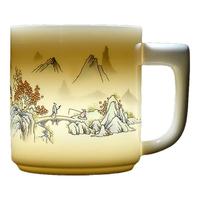 金镶玉茶杯三件套羊脂玉瓷家用陶瓷泡茶茶水分离马克杯礼盒装 世外桃源