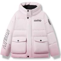 波司登25年男女儿童短款5A抗菌4防面料连帽羽绒服T250246915DS 深雅红|1697 165 /84
