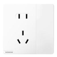 西门子(SIEMENS)86型墙壁电源开关插座面板 皓彩系列米绒白 奶油风哑光款 五孔插座带开关