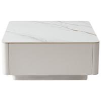 全友家居奶油风客厅家具可移动方形岩板茶几阳台圆形沙发小边几 电视柜主柜