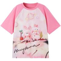 LEDIN/乐町 联名 女士T恤  玫红色