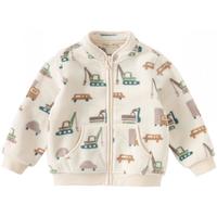 戴维贝拉(DAVE&BELLA)春秋男童外套儿童男春装婴儿男孩棒球服秋冬摇粒绒夹克男装上衣 汽车印花DB396-X 130 cm(7T(身高120-130cm))