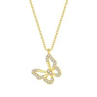 CHOW TAI SENG 周大生 S1PC0012 蝴蝶925银镀金项链 45cm