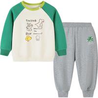 纤丝鸟（TINSINO）男童套装春季儿童卫衣卫裤两件套中小童衣服童装 恐龙探险