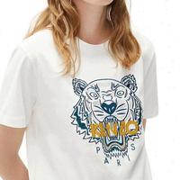 KENZO 高田贤三 女士白色蓝虎头棉质T恤
