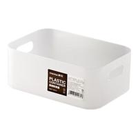 茶花（CHAHUA）化妆品收纳盒带盖分格透明储物盒桌面手饰品收纳盒办公室收纳 带把手收纳盒150005