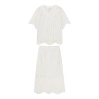 【夏日套装】高级感蕾丝优雅套装女T恤吊带半身裙三件套