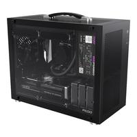 半岛铁盒N4手提小机箱迷你MATX侧透240水冷小尺寸台式机电脑主机箱 黑色+极光ARGB风扇【3正2反】