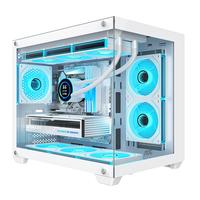 AOCCG392W白色 MATX游戏台式电脑主机箱 支持360水冷/无立柱270°海景房/9风扇位/左右分仓 CG392W白【360水冷 左右分仓】
