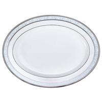 NORITAKE则武 BRUNSWICK日式田园风盘子西餐盘创意餐具家用个性 PLATINUM 椭圆盘34.5cm