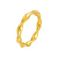 周大生18K金莫比乌斯环戒指女素圈指环尾戒16号