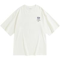 太平鸟 男装 印花刺绣白色短袖T恤男B2CNE38