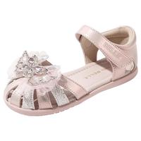 百丽童鞋儿童包头公主鞋2025夏季幼童宝宝鞋女童学步凉鞋粉色25