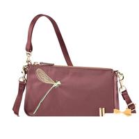 SUMDEX森泰斯女士休闲时尚绣花手拿包轻巧斜跨包证件包化妆包NOA-782 莓果红绣花版