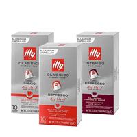 意利（illy）胶囊咖啡 意式美式浓缩咖啡胶囊10粒装兼容Nespresso机 意式中度胶囊咖啡3盒 25年3.30日