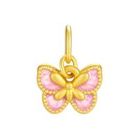 周大生黄金转运珠女手链足金莫奈联名郁金香挂坠0.55g