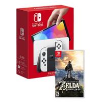 任天堂（Nintendo）Switch游戏机 NS掌上游戏机  速发 海外版游戏机 日版OLED白色主机+荒野之息