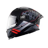 MT HELMETS雷神3PRO头盔全盔摩托车夏季骑行机车帽男女士四季通用新国标 黑灰红爆裂(默认透明) 3XL