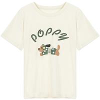 2025夏款小清新俏皮萌趣可爱纯棉卡通小狗百搭印花短袖T恤女