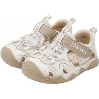 泰兰尼斯童鞋夏季包头防踢儿宝宝凉鞋透气软底女童机能凉鞋 白/黑 23 适合脚长14.0cm