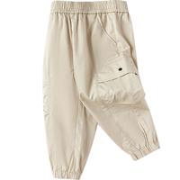 巴拉巴拉童装儿童长裤男童夏裤子宽松工装裤透气薄款百搭休闲洋气 深蓝80821