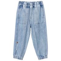 全棉时代儿童裤子春季舒适宽松束脚裤休闲运动男童牛仔裤 牛仔蓝