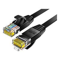 值计六类网线CAT6类千兆极速8芯双绞 工程家用电脑宽带监控电脑网络跳线成品网线 六类扁平网线【黑色】 3米