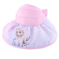 迪士尼(Disney)儿童帽子防晒春夏薄款大帽檐遮阳女童空顶太阳帽洋气小孩宝宝 粉色网纱款-60045 3岁以上均码(帽围54cm)