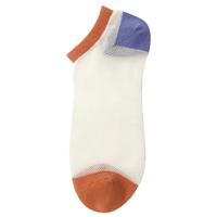 都市丽人 COSMO LADY袜子女春莫代尔透气网眼女士薄款撞色组合船袜2C12A2 绿色/紫色/红色/黄色/蓝色 Free