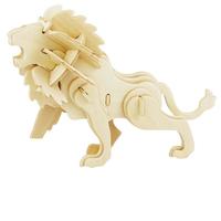 齐峰3d立体拼图积木玩具摆件恐龙模型木质儿童成人拼插动物diy 狮子
