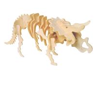 齐峰3d立体拼图积木玩具摆件恐龙模型木质儿童成人拼插动物diy 三角龙