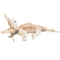 齐峰3d立体拼图积木玩具摆件恐龙模型木质儿童成人拼插动物diy 鳄鱼