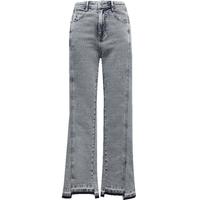 VEROMODA牛仔裤女夏季高腰九分复古街头风哥特感水洗324249003 J3G灰牛仔蓝色 155/60A/XS