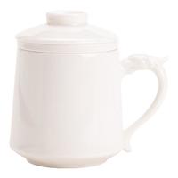 苏氏陶瓷羊脂玉瓷办公杯茶格水杯茶水分离会议杯白瓷带盖过滤泡茶杯礼盒装