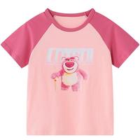 迪士尼（Disney）儿童男女童短袖t恤男童短袖t恤2025夏季休闲时尚半袖上衣 莓粉 110 cm