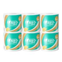 心相印卷纸卫生纸有芯卷筒纸粗卷心柔系列4层加厚纸巾家庭装整箱 4层/180g/6卷  原生木浆