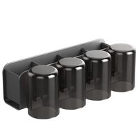 京东京造 反重力系列太空铝牙刷架免打孔置物架浴室卫生壁挂洗漱用品4杯 【4杯全家福】太空铝牙刷架