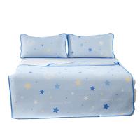 水星儿童冰丝凉席A类冰丝席子抑菌透气凉感席可机洗150*200cm 双人三件套 【A类凉感天然驱蚊】冰极星