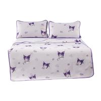 水星儿童冰丝凉席A类冰丝席子抑菌透气凉感席可机洗150*200cm 双人三件套 【A类凉感透气抑菌】花篱