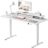 Brateck北弧双电机电动升降桌台式电脑桌办公桌学习桌家用书桌子S4 雪岩白丨1.2*0.6m丨包安装